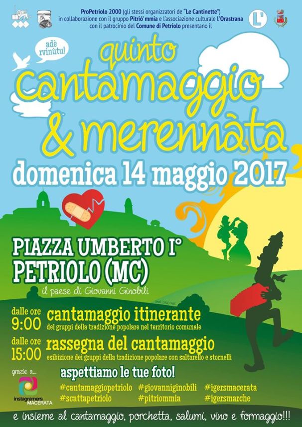 Quinto Cantamaggio e merennàta a Petriolo MC - Domenica 14 maggio 2017